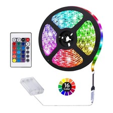Battery Powered LED Strip Lights, Remote Controlled, Multi-Color Changing, DI...