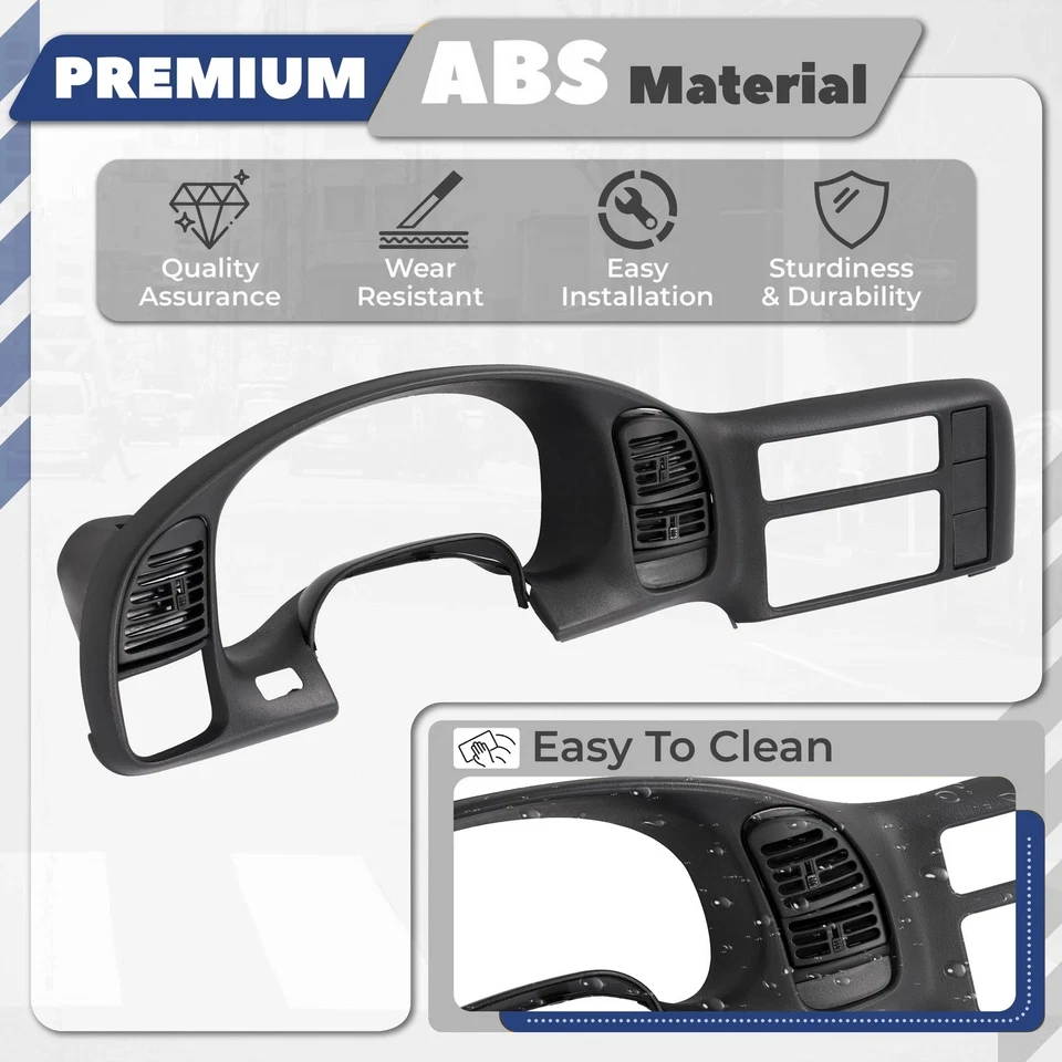 Para 96-05 Chevrolet Astro/GMC Safari Negro Tablero Radio Cluster Borde Ventilación Bisel Foto 2 de 4