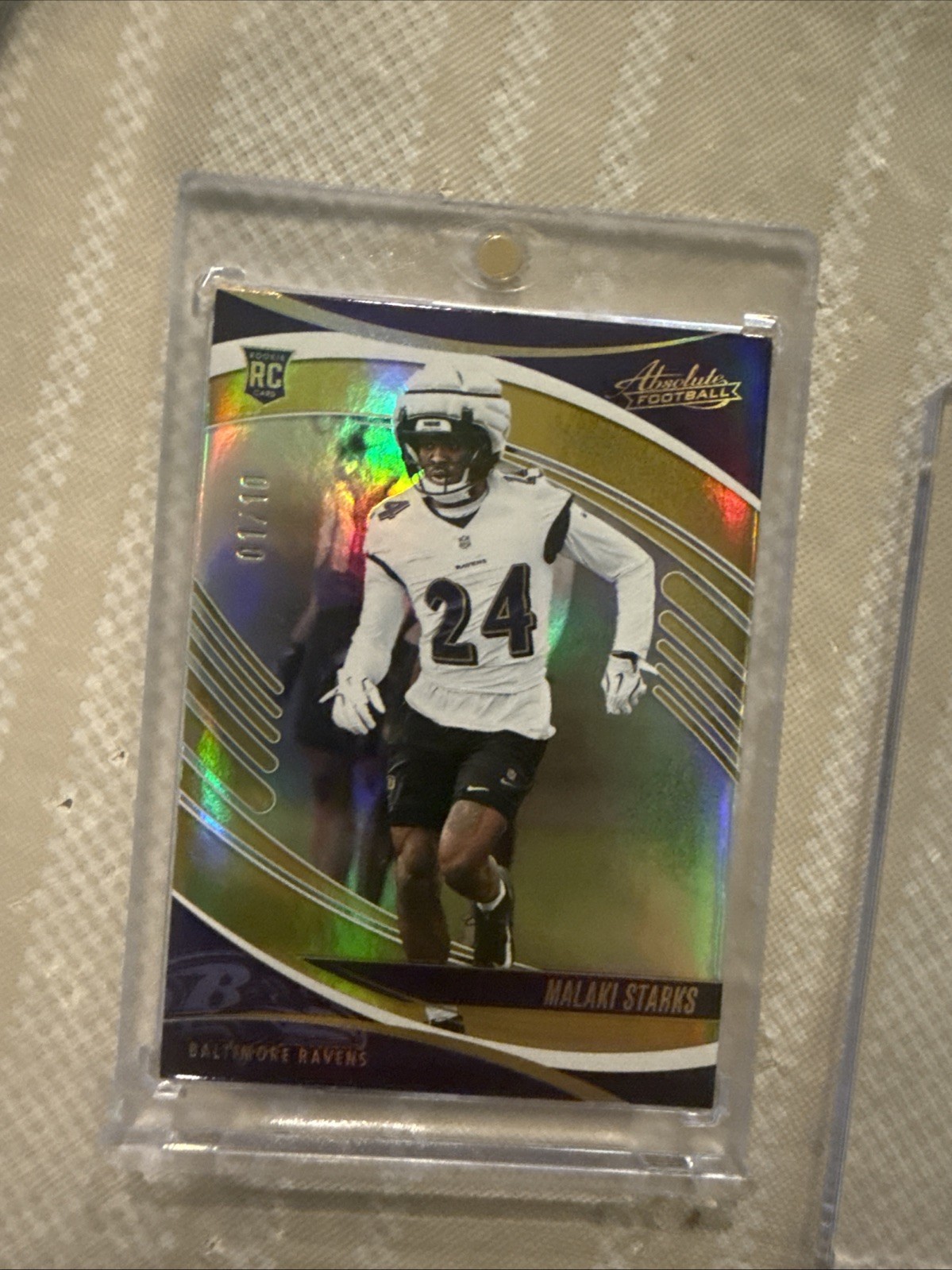 Panini 2025 Absolute Rookies Malaki Starks RC #155 Gold Spectrum 01/10 Ravens
