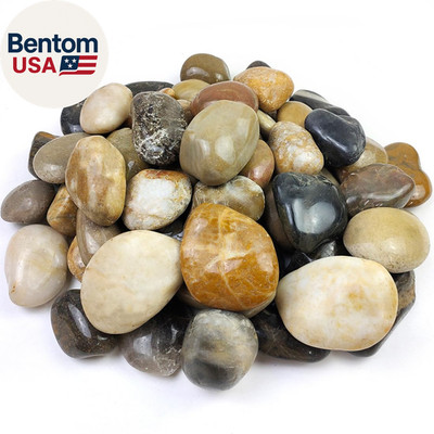 40Lbs Large River Rocks for Landscaping, 3-4'' Decorative Pebbles for Garden Desi