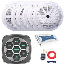 Metra Marine Boat Controller, 6x 5.25'' 100W Speakers, 6-Channel Amplifier, Kit