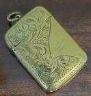 Antique Brass Vesta Case – Floral Engraved Matchsafe Victorian Era
