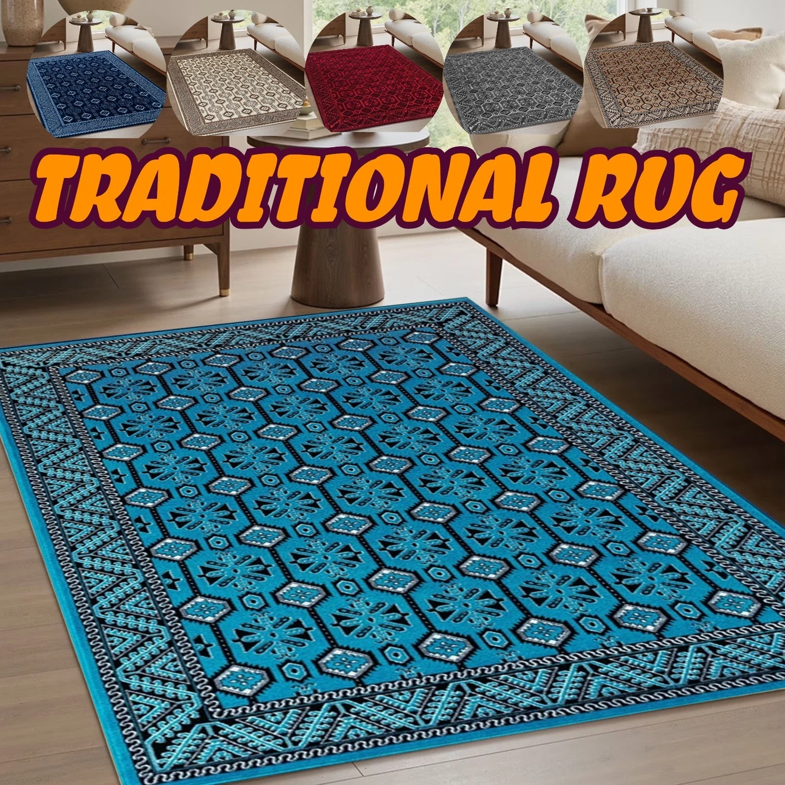 Luxury Non Slip Large Traditional Rugs Bedroom Living Room Rug Hallway Runner UK
Opens in a new wind