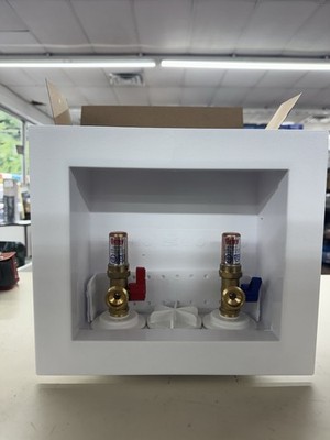 Oatey 38569 Quadtro Washing Machine Outlet Box w/ Quarter Turn Brass Ball Valves