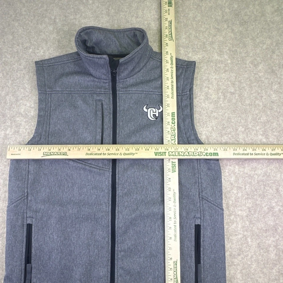 Ковбойская фурнитура мужской серый мягкий жилет логотип молнии карманы размер L - Изображение 3 из 4