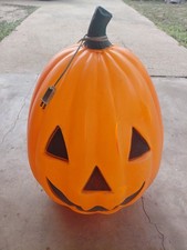 Vintage 29 Halloween Blow Mold Light-Up Jack O Lantern Pumpkin Jumbo XL