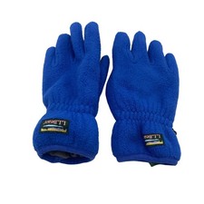 L.L.Bean Gloves Kids Medium Blue Fleece Winter Warm Lined Grip Palm Outdoor
