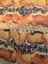Spandex Lycra Fabric 4-Way Stretch Reptile Snake Orange Yellow 65 xBy The Yard