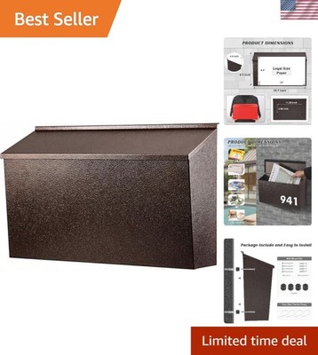 Durable Galvanized Steel Wall Mailbox - Large Capacity for Secure Mail Storage