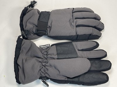 Mens The Glove Winter Snow Ski Gloves 40g Thinsulate Gray Black OSFM