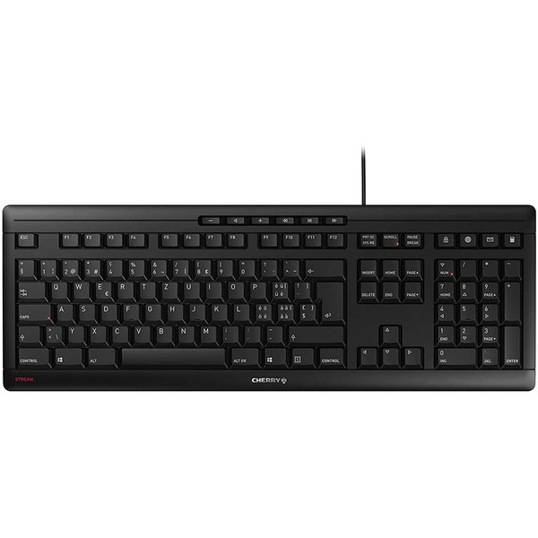 Cherry Stream Keyboard Tastatur Schweizer Layout Kabelgebunden Schwarz-image