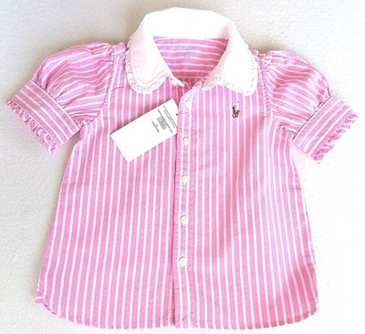 Polo Ralph Lauren Oxford-Shirt rosa/w. Gr.18 M.  NEU