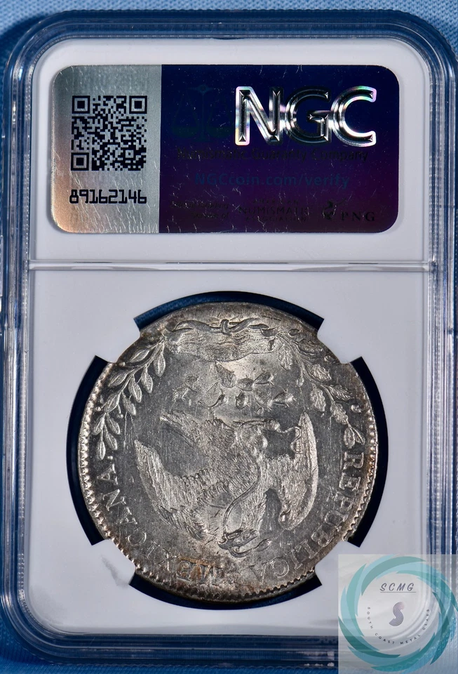 1892 ZS FZ Mexico 8 Reales NGC MS 62 - Eye Appealing Clean Specimen!!! - Image 3 of 4