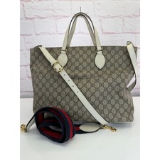 Gucci Beige GG Supreme Canvas Diaper Bag Web Tote