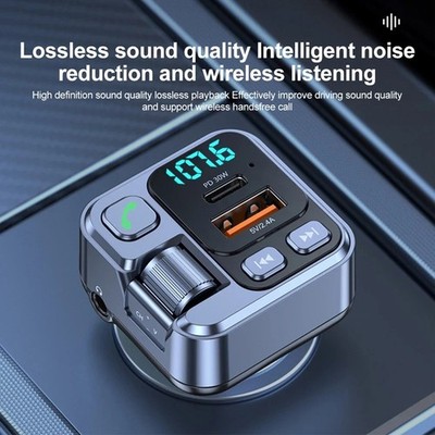 Car Bluetooth FM Transmitter PD20W Fast Charger USB U-Disk Player AUX Adapter