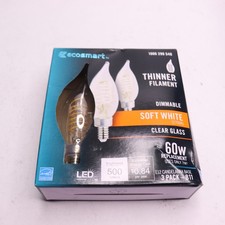 3-Pk EcoSmart LED Vintage Edison Light Bulb Soft White 2700K BA11 60W Eqv