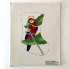 New ListingDeux Amis Macaw Parrot Christmas Mini Stocking Hand-Painted Needlepoint Canvas