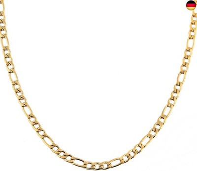 HZMAN 14K Gold Plattierte Figaro Kette für Herren Damen 3mm/5mm/7mm Edelstahl 