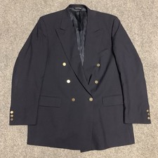 Vintage Burberry Mens Double Breasted Blazer Sport Coat 42 R  Wool Blend