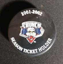 SYRACUSE CRUNCH OFFICIAL PUCK AHL HOCKEY 2001-2002 SEASON TICKET HOLDER RARE HTF