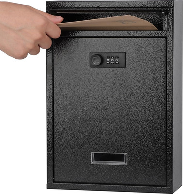 Locking Wall Mount Mailbox, Mail Boxes with Combination Lock for Outside, Securi