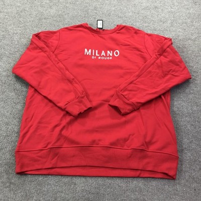 Milano Di Rouge Sweatshirt Mens 2XL Red Robbie Lux Stretch Crew Pullover NWT