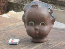 Vintage African American Large 6 1/2 in Black Composition Doll or Mannequin Head