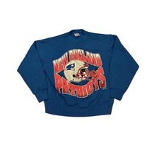 Vintage 1995 New England Patriots NFL Crewneck Sweatshirt Blue Hanes Men's Large