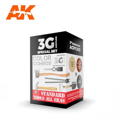 AK Interactive Standard Tools All Eras Combo 3G Acrylic Paint Set AK11670