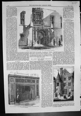 Antiker Druck Neue Schule Pfarrei St. Georg Märtyrer Neue Häuser Parlament 1859