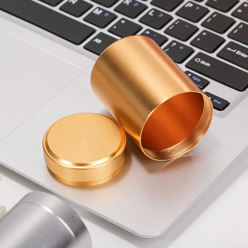 Airtight Smell Proof Metal Herb Can Portable Travel Tea Stash Jar Container Tool - Image 3 of 4