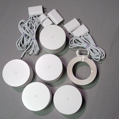 Google Nest WiFi Mesh Router System AC-1304 w/ Power Cords Lot Of 5 Tested