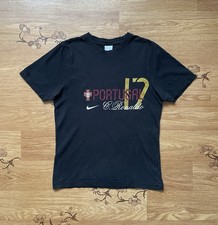 Vintage Nike Cristiano Ronaldo Portugal 17 Cotton black t shirt S