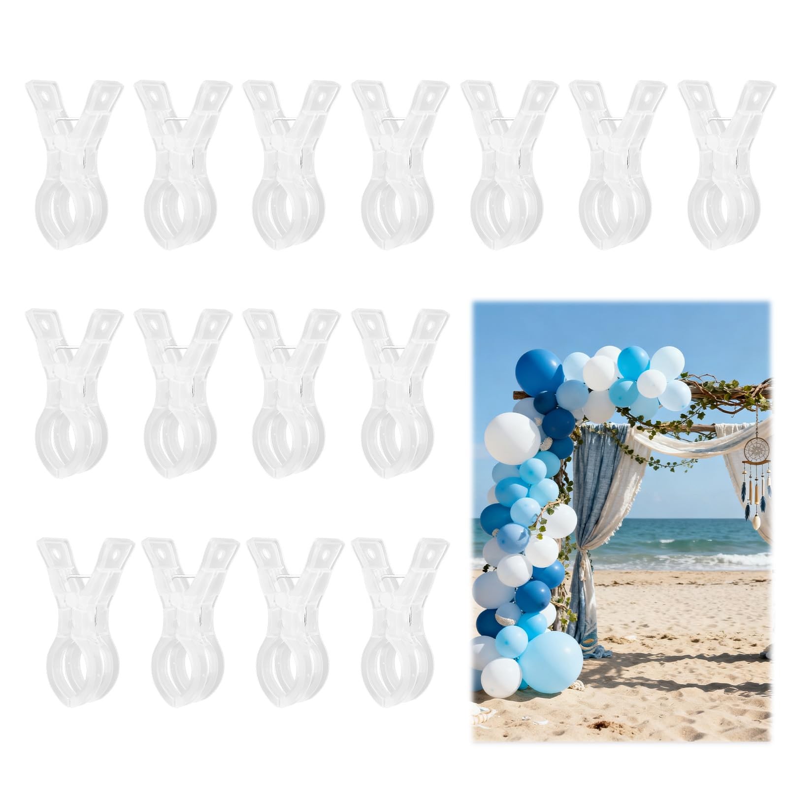 15 Pinces pour Arche de Ballons Transparentes et Grandes pour Guirlandes