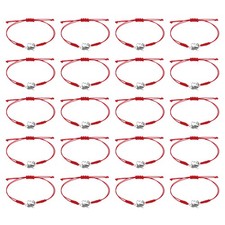 Cheerleader Gifts, 20 Pcs Cheer Bracelet Cheerleading Charm Bracelet, Red