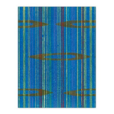 Blaues abstraktes geometrisches Muster Retro Japan gerahmter Wandkunstdruck Korin