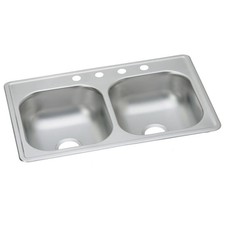 Elkay DSE233194 Dayton Drop-In Stainless Stl 33" 4-Hole 2 Bowl Sink -Slight Wear