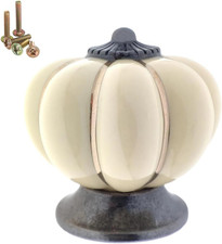 5 Pack Vintage Ceramic Pumpkin Cabinet Knobs, Kitchen Cabinet Drawers Dresser Cu