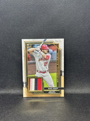 2021 Mike Trout Topps Museum Collection Patch # 20/25 Angels SSP MVP Game Used