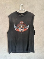 Harley Davidson Sleeveless T-Shirt XL Black 90s Vintage USA Made Mens