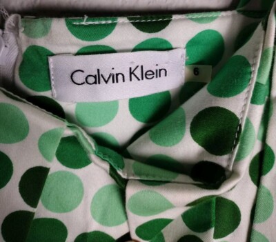 calvin klein green polka dot dress Green Polka Dot Strappy Tailored Dress main image 0