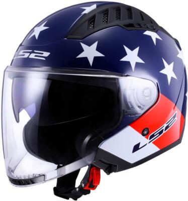 LS2 Copter Helmet Open Face Inner Sun Shield Quick Release DOT ECE XS-2XL