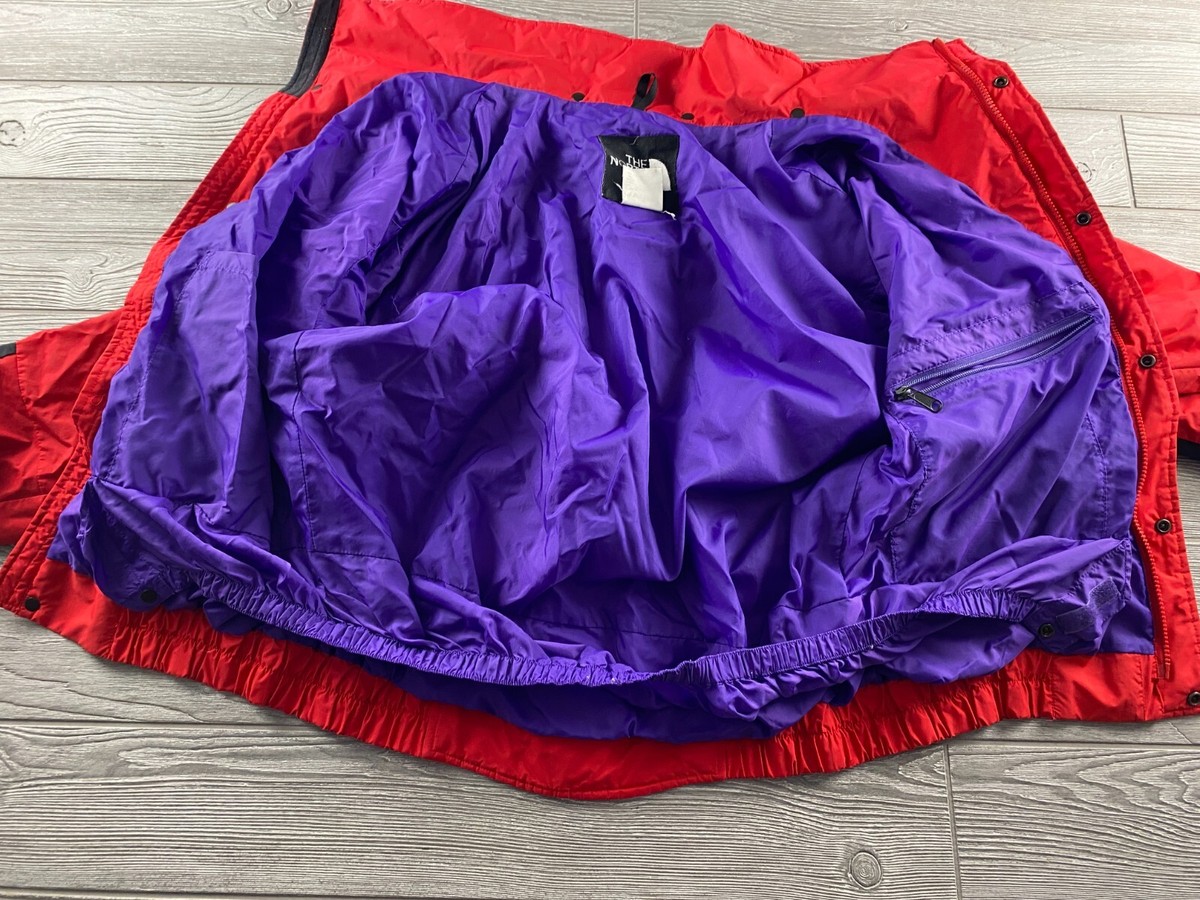Vintage 90s North Face M/L Purple Red Ski Jacket Zip Snap