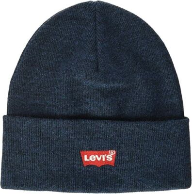 Levis Mütze rot Fledermaus Stickerei Logo Beany / Wollmütze 230791 - blau