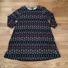 Dress Works UGLY Xmas Dress Fair Isle Size M Reindeer Candy Canes Wreaths Trees