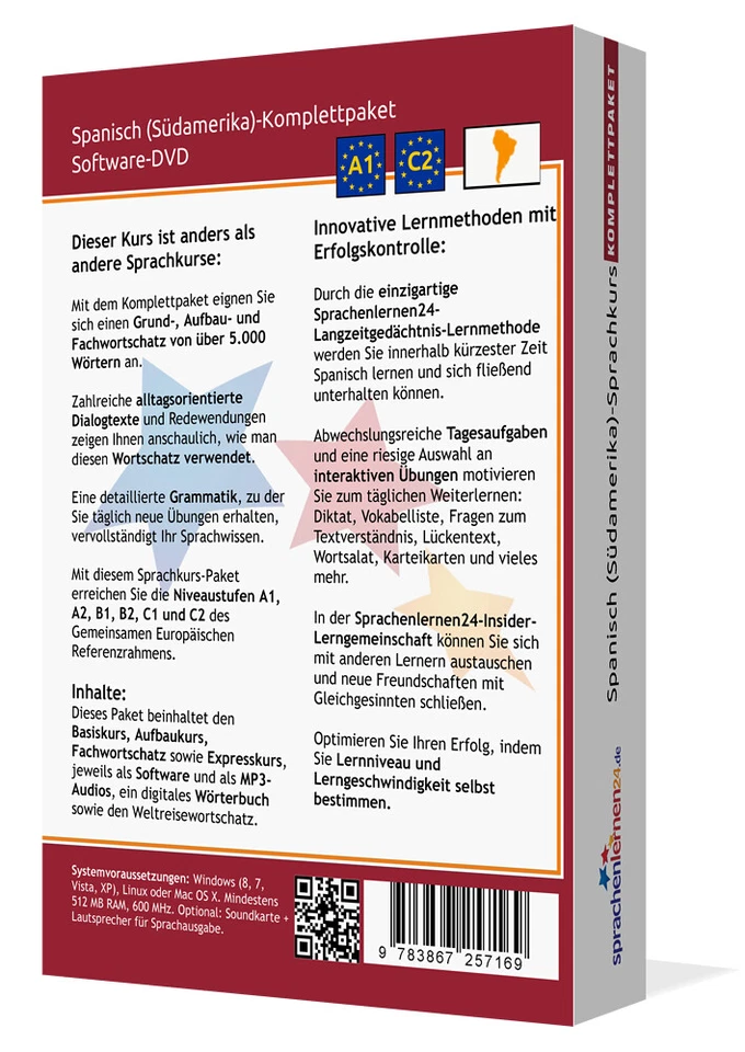 Spanisch(Südamerika) lernen Komplettpaket Sprachkurs Onlinekurs,Sprachenlernen24 - Bild 4 von 4