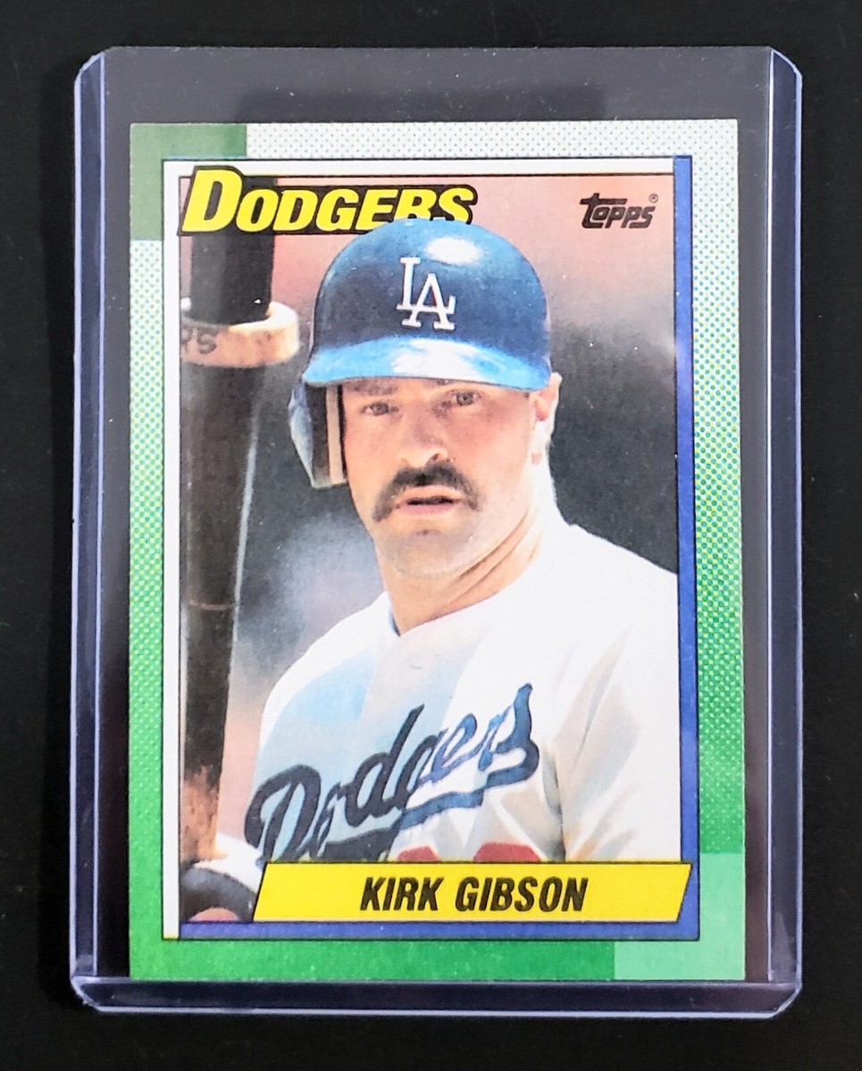 ERROR Kirk Gibson LA Dodgers 1990 Topps MLB Baseball Card #150