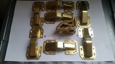 8 x Lay On Sprung Hinges Brass Plated Full 90 Degrees Door Hold Cabinet Kitchen