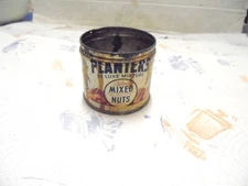 vintage metal planter's de luxe mixture salted nuts peanuts chocolate company 