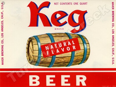 Keg Beer Label 9'' x 12'' Metal Sign